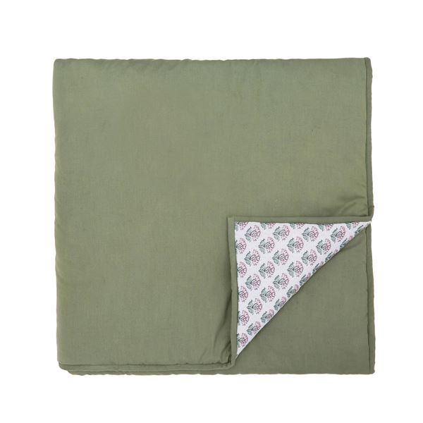 Indienne Blockprint Throw - Khaki